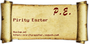 Pirity Eszter névjegykártya